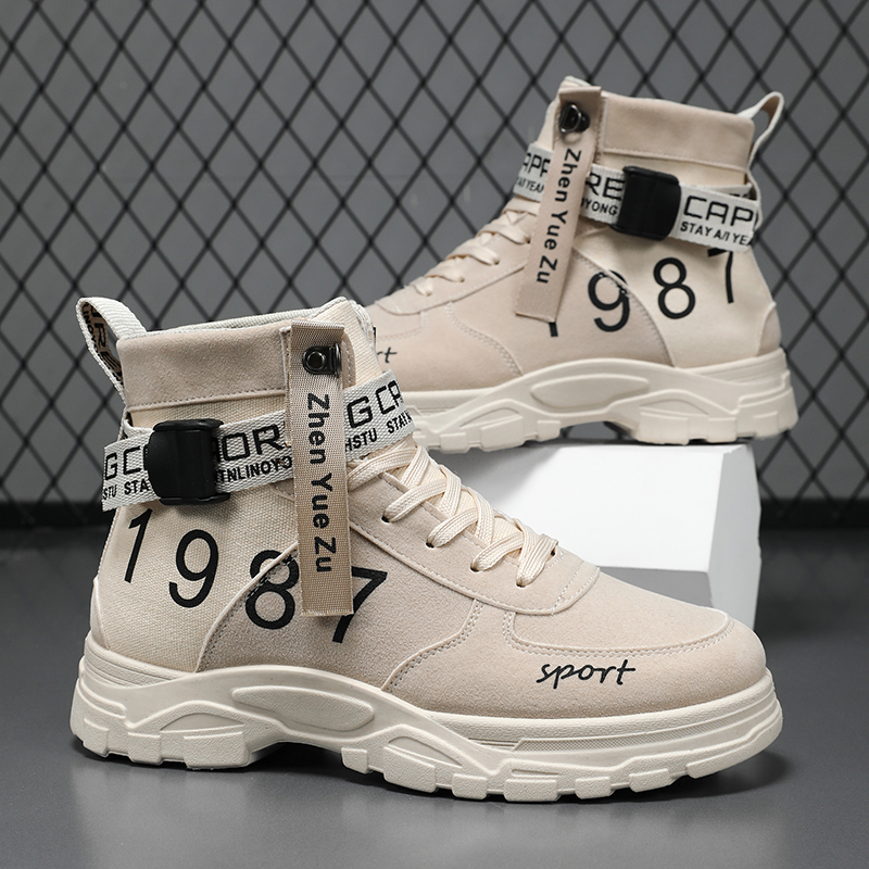 Men'S Fashion News - Мужские однотонные высокие модные универсальные ботинки