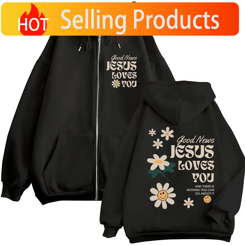 Mens Fashion Zip Up Hoodies - Худи на молнии с надписью «Хорошие