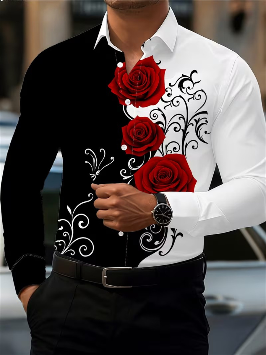 Mens Fashion Summer - Мужская рубашка с длинным рукавом и