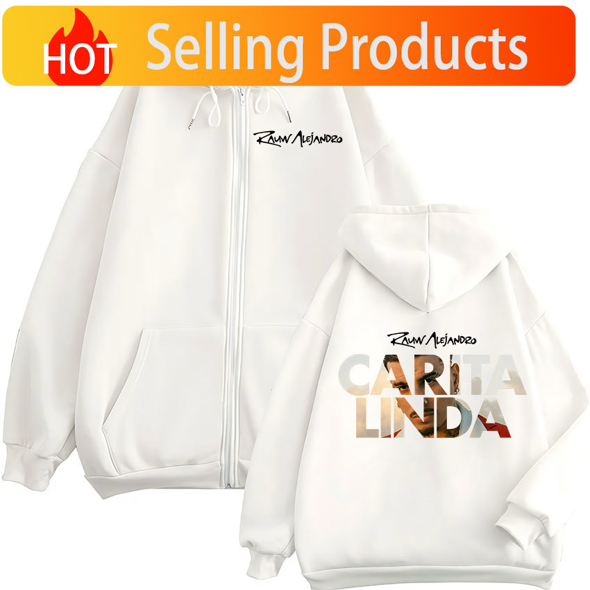 Mens Fashion Zip Up Hoodies - Rauw Alejandro Carita Linda 2026 Новый