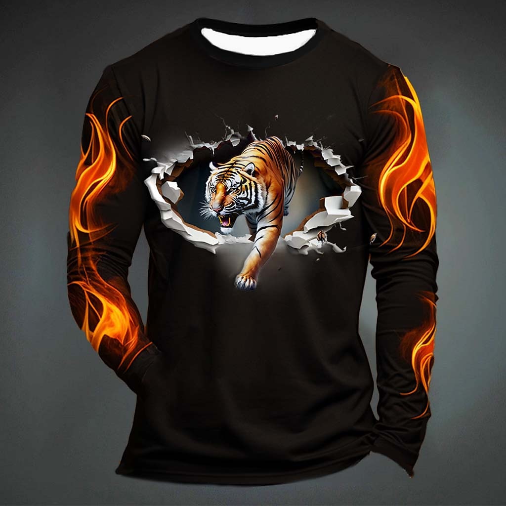 Забавная футболка с тигровым п – обзор и цена Mens Fashion Clothes