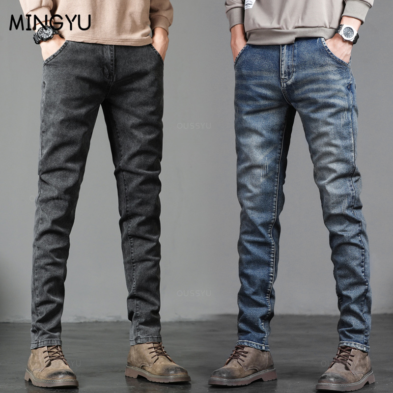 Весенне-осенние мужские класси – обзор и цена Men'S Fashion Grey Jeans