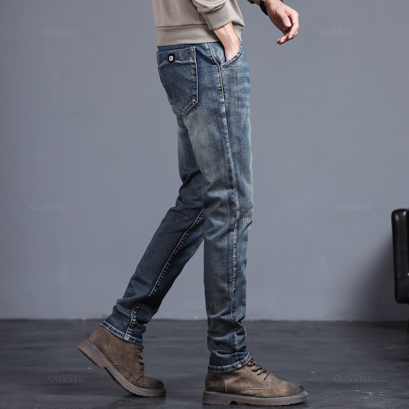 Весенне-осенние мужские класси – обзор и цена Men'S Fashion Grey Jeans