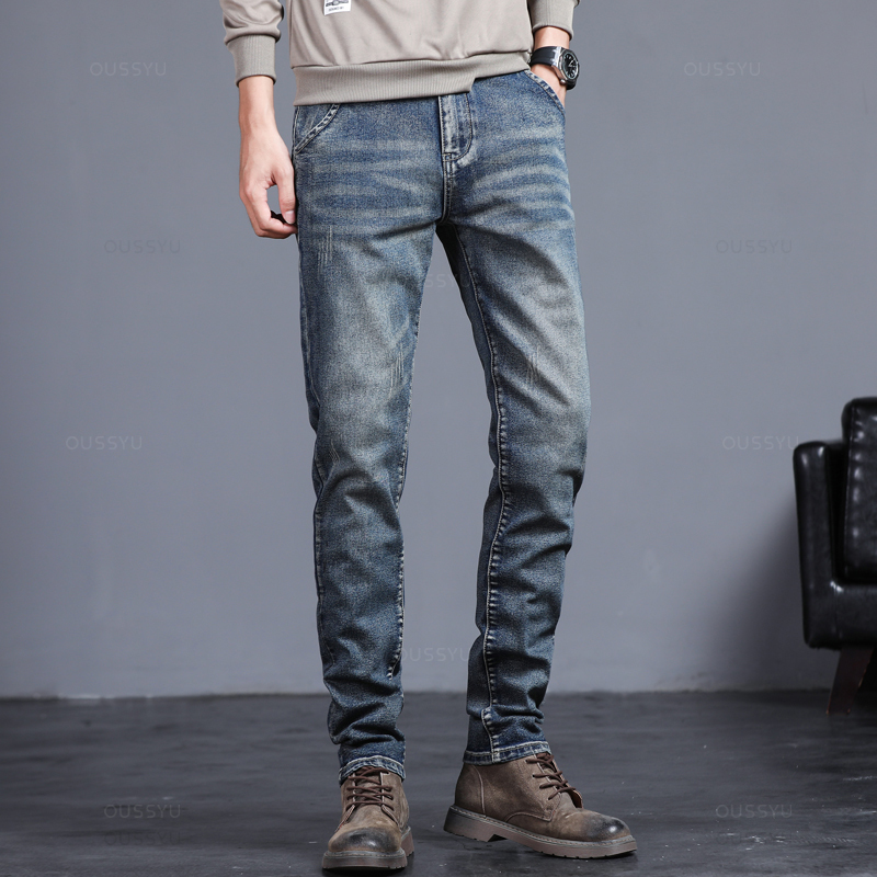 Весенне-осенние мужские класси – обзор и цена Men'S Fashion Grey Jeans